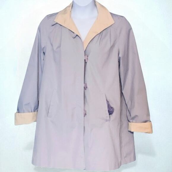 Vintage 80s Mulberry Street Purple Parka Coat 11/12 Hood Toggle Old Money Preppy - Picture 1 of 9
